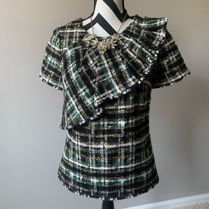 Plaid ruffled top